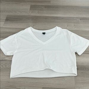 White V-Neck Women's Top